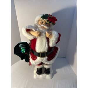 Animated Musical Santa Claus Display‎ Figure with Gift Bag Telco Creations 2000